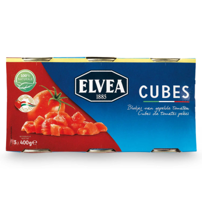 Buy onlineELVEA| Tomatoes | Peeled | Cubes 3 x 400g from ELVEA