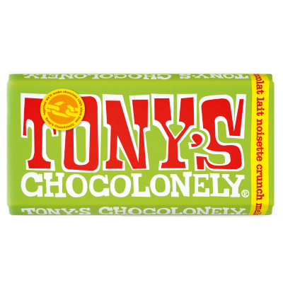 Buy onlineTony's Chocolonely | Chocolate | Milk | Crunchy Hazelnut | Fairtrade 180g from Tony's Chocolonely