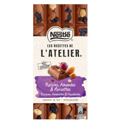 Buy onlineLes Recettes de l'Atelier | Chocolat | Lait | Raisins 170 gr from Les Recettes de l'Atelier